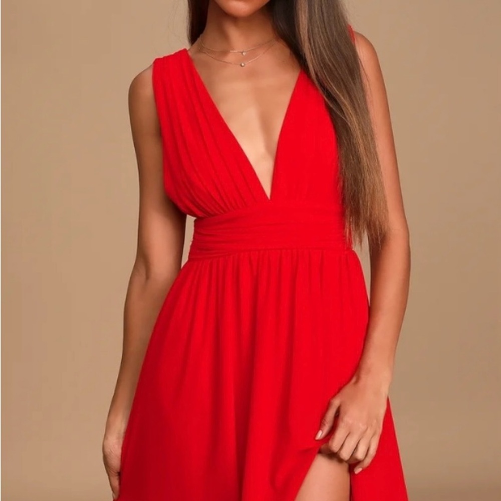 Lulu's Heavenly Hues Red Maxi Dress